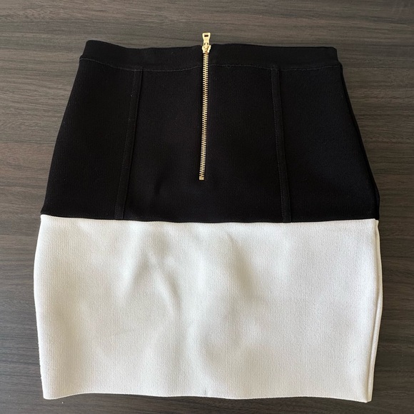 Balmain Black and White Mini Pencil Skirt - Picture 3 of 5